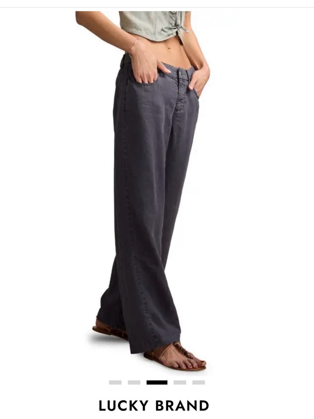 Lucky Brand Wide Leg Jeans in Charcoal Gray